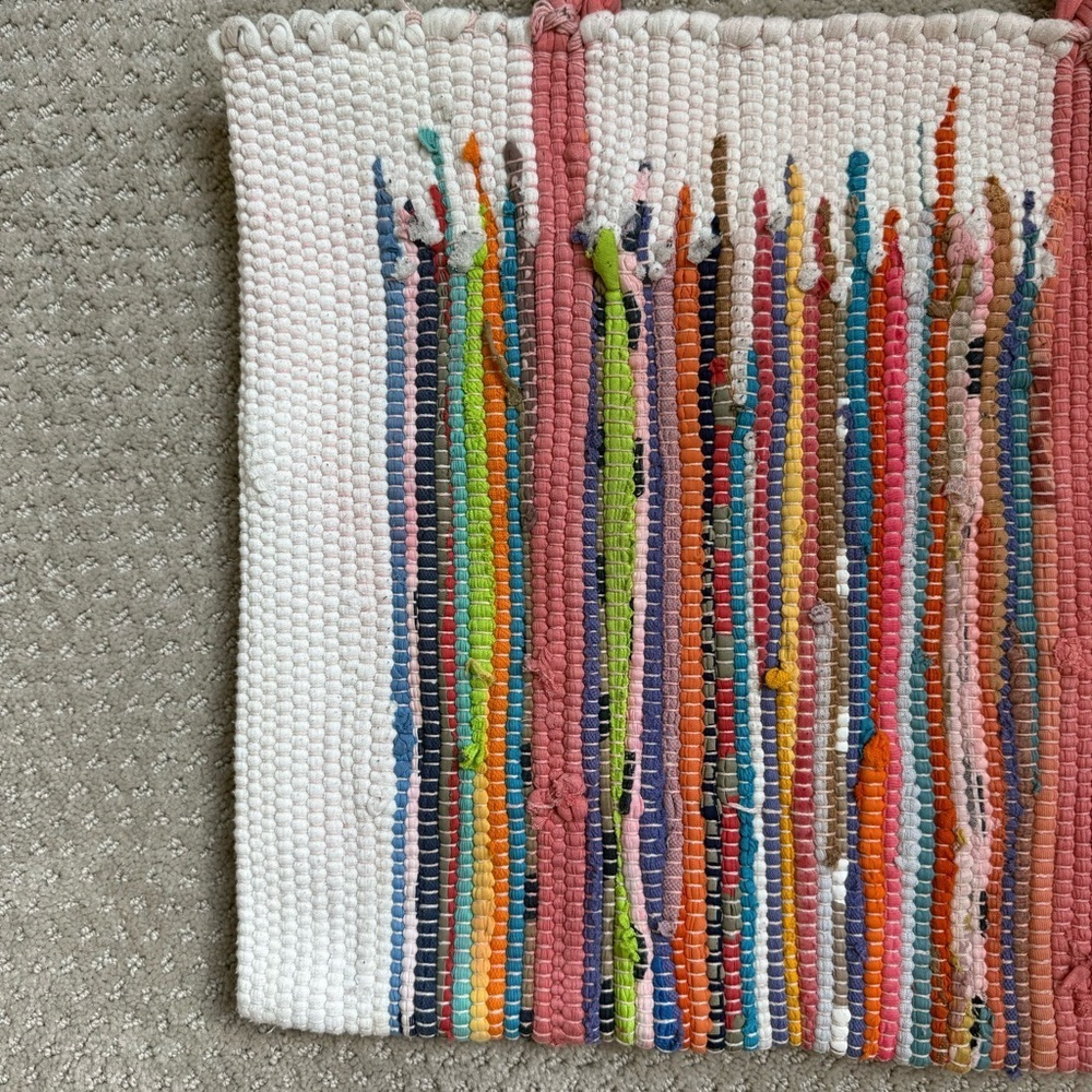 Urban Outfitters Ecote 100% Hand Woven Colorful Boho Braided Straps Tote - Picture 7 of 10